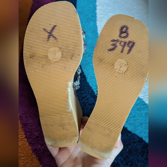 Platform Wooden Wedges with Floral Straps - Picture 13 of 15